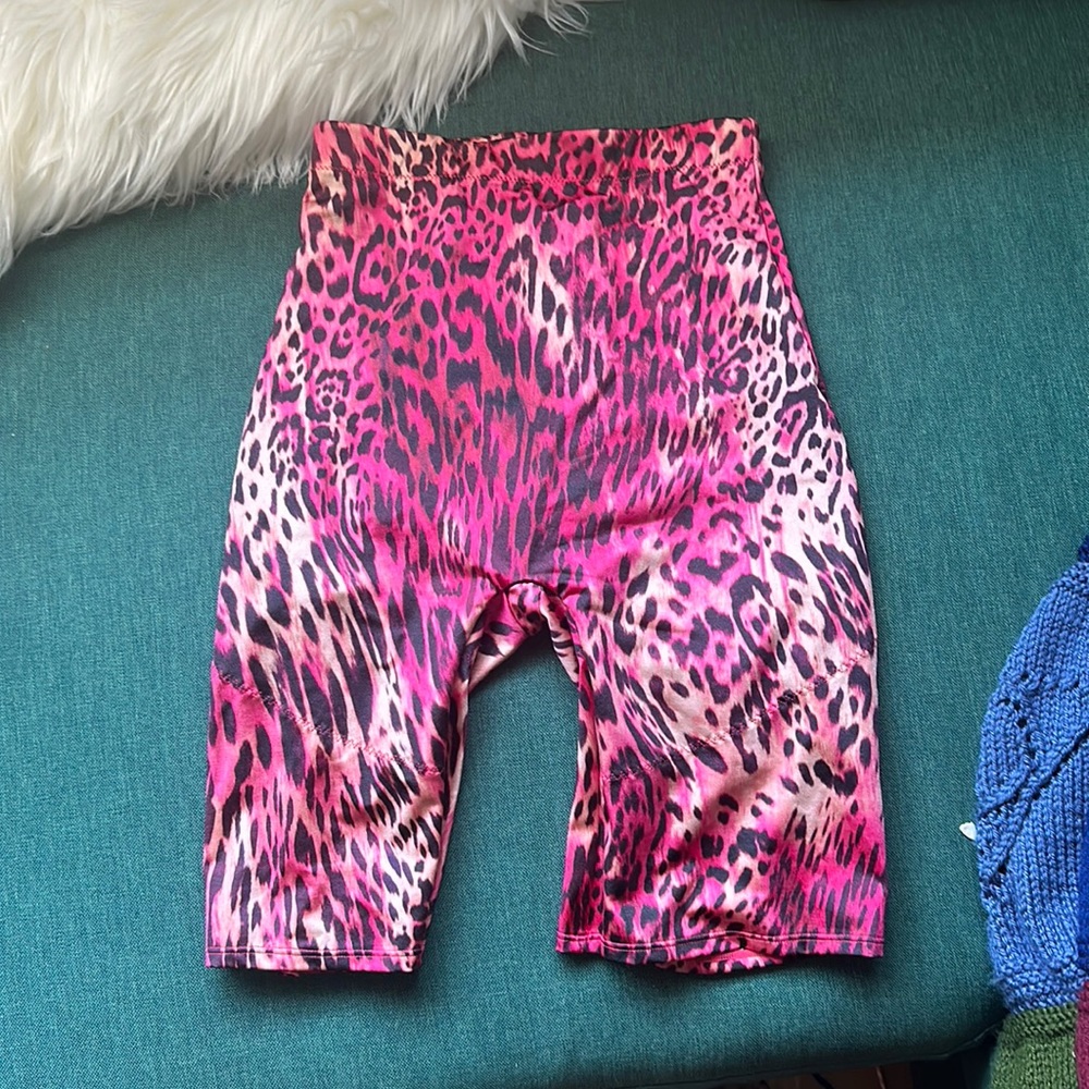 Pink Leopard Print Mesh Me Smoothing High Waist Yitty Short